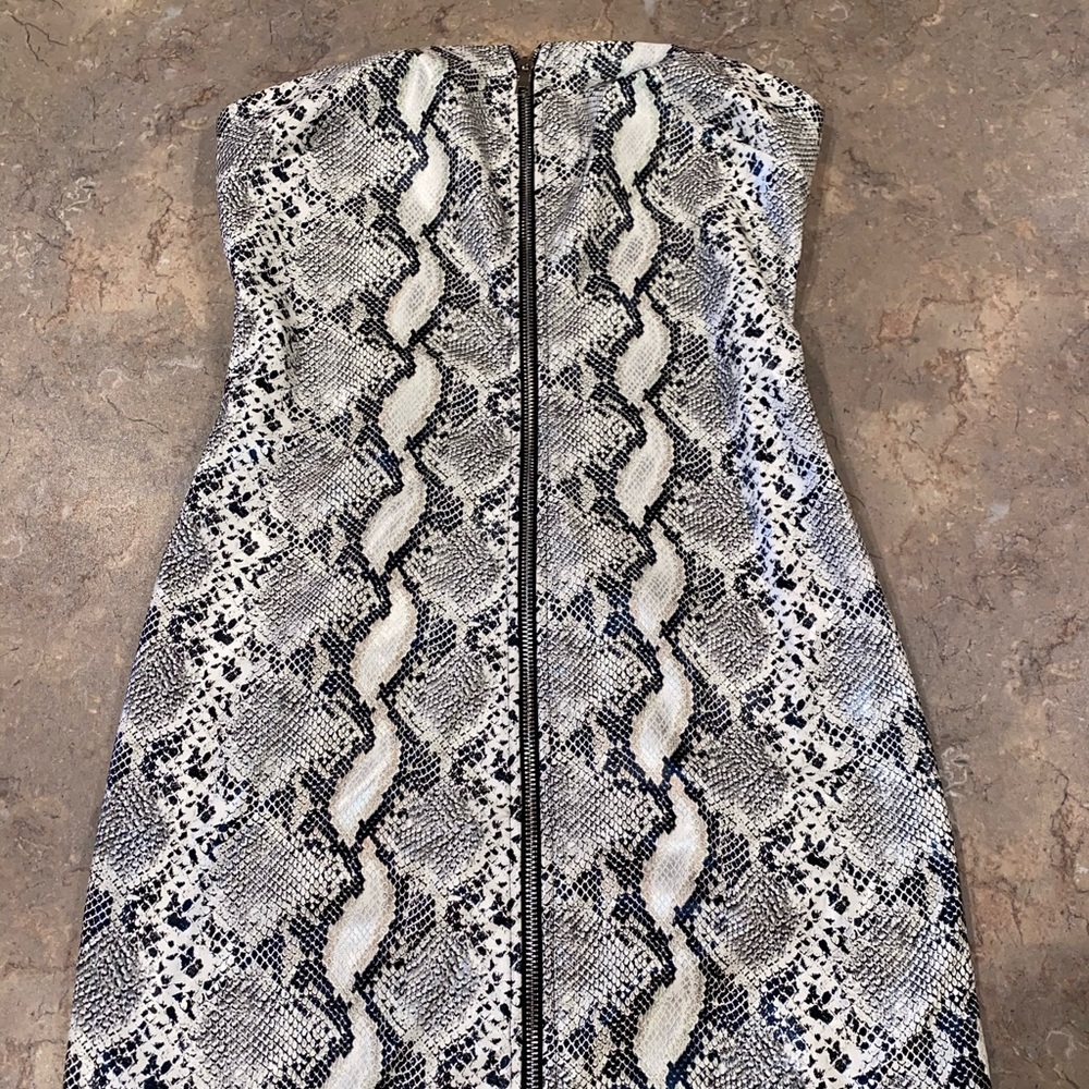 I AM GIA Snakeskin Strapless Dress